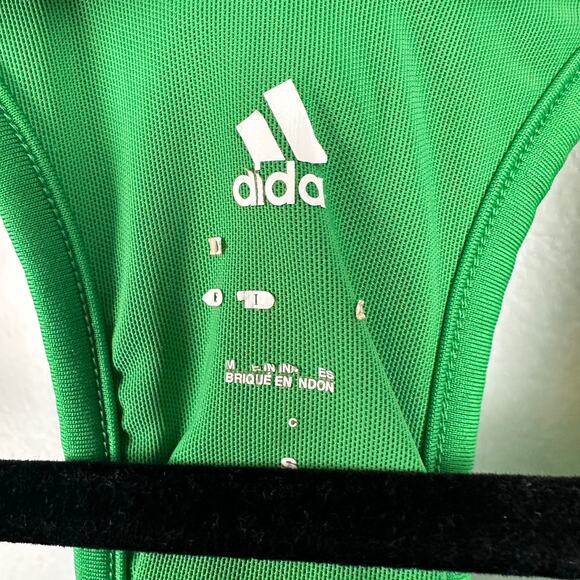 Adidas Womens Racerback Striped Seamless Built-In Bra Gym Green Tank Top Small - Picture 9 of 11